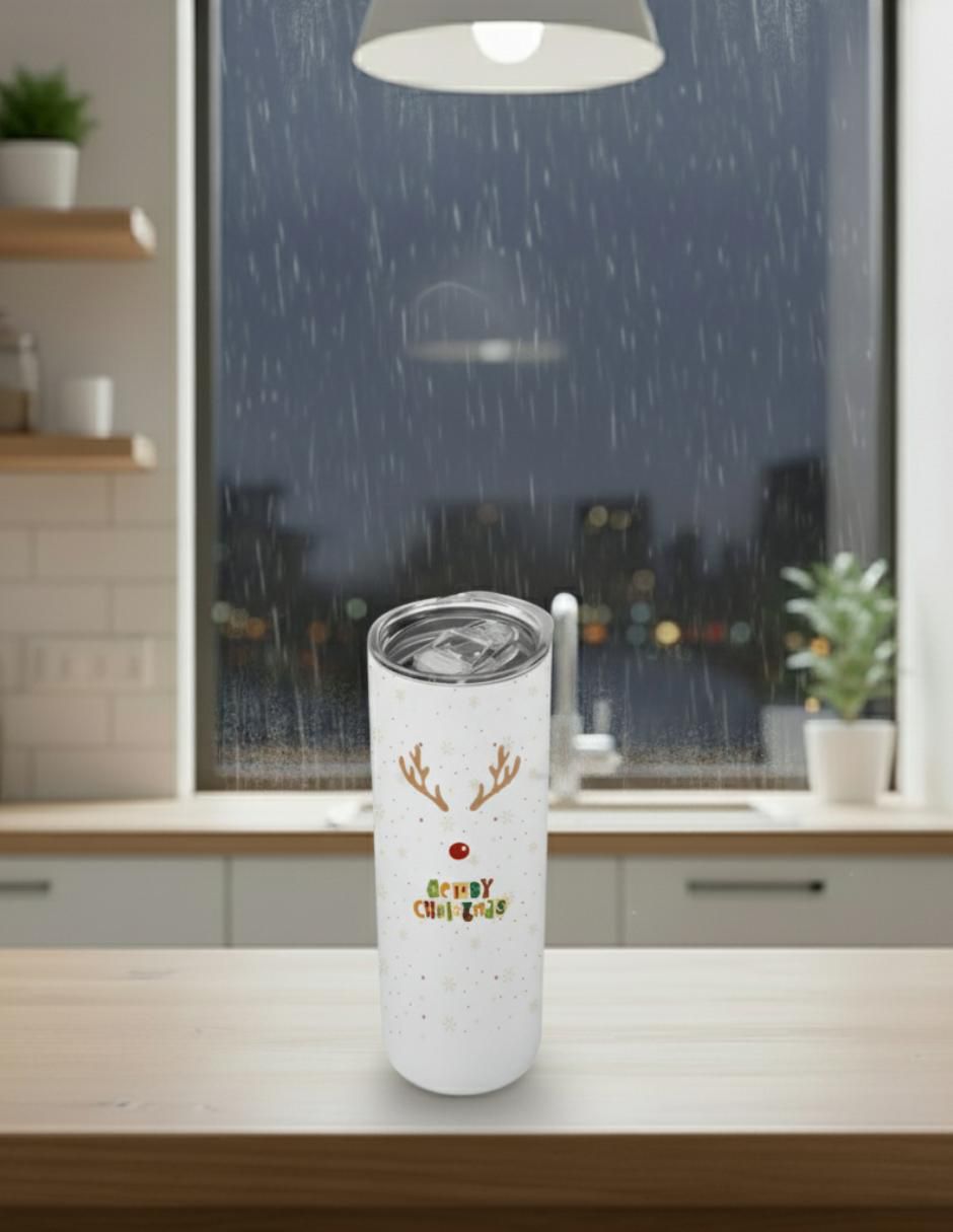 Termo navideño de acero inoxidable con tapa a presión 3