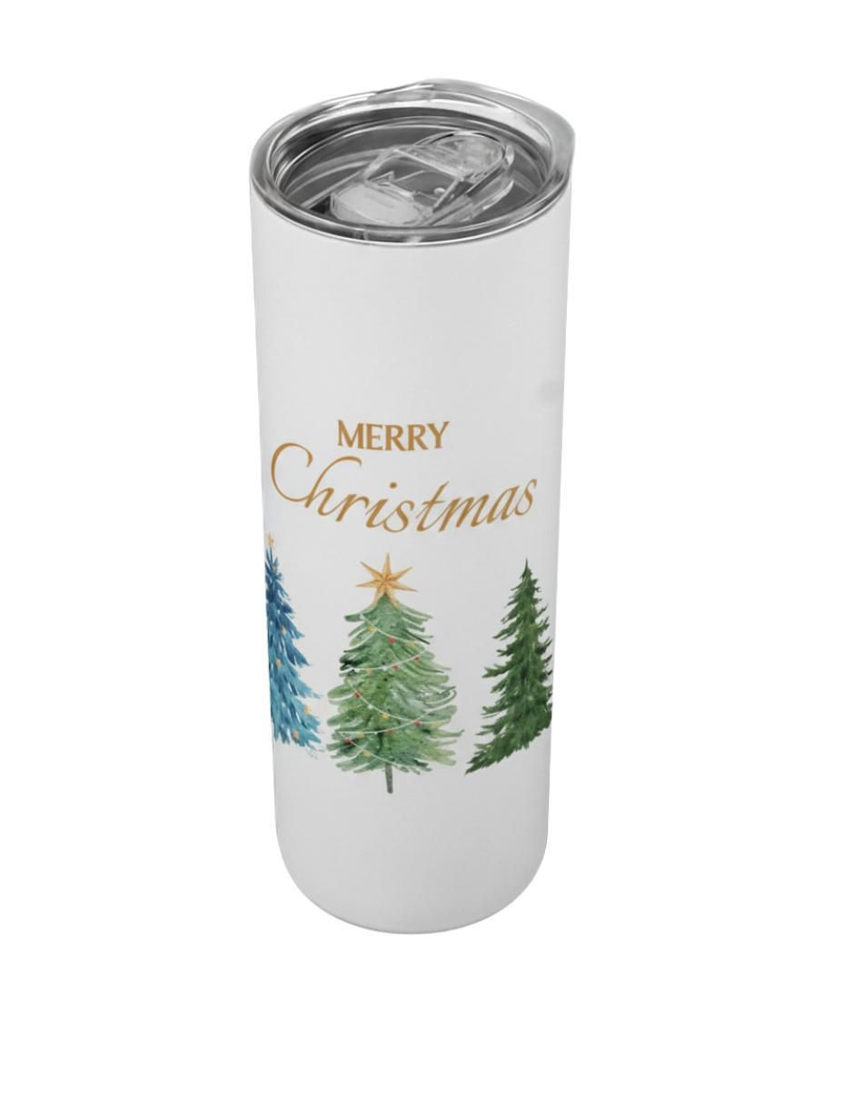 Termo navideño de acero inoxidable con tapa a presión Termo navideño de acero inoxidable con tapa a presión