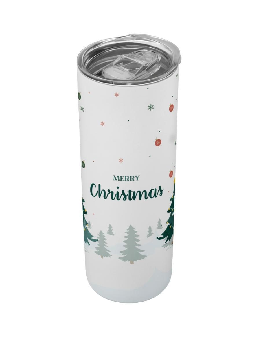 Termo navideño de acero inoxidable con tapa a presión 3