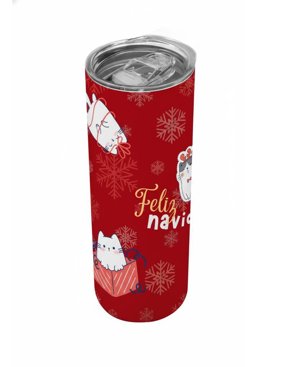 Set termo navideño de acero inoxidable con tapa a presión 3