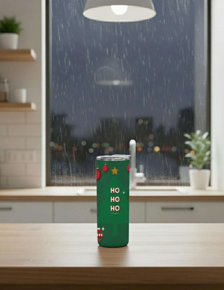 Termo navideño de acero inoxidable con tapa a presión 3