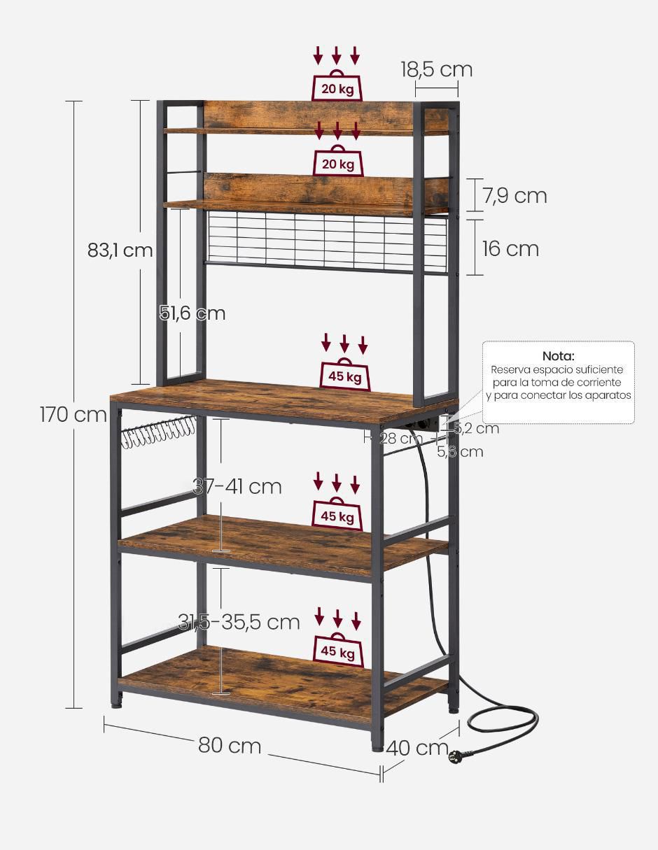 Estante de MDP Songmics Home Bellita MKKS025B01