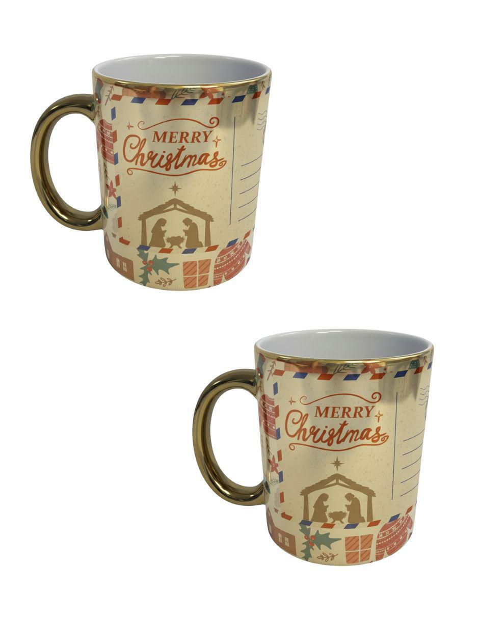 Set de tazas navideñas clásicas Navidad 2 piezas
