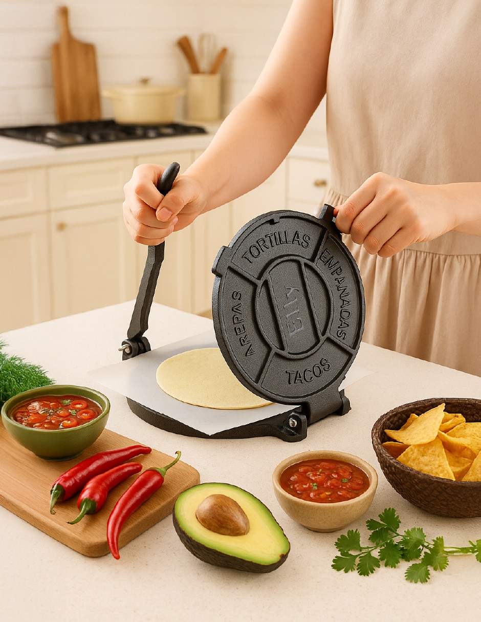 Prensa para tortillas de hierro fundido