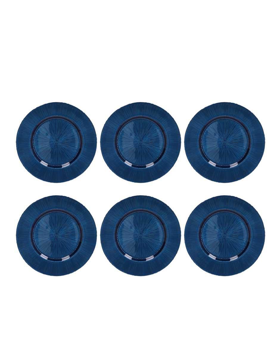 Set platos de vidrio 6 piezas Set platos de vidrio 6 piezas