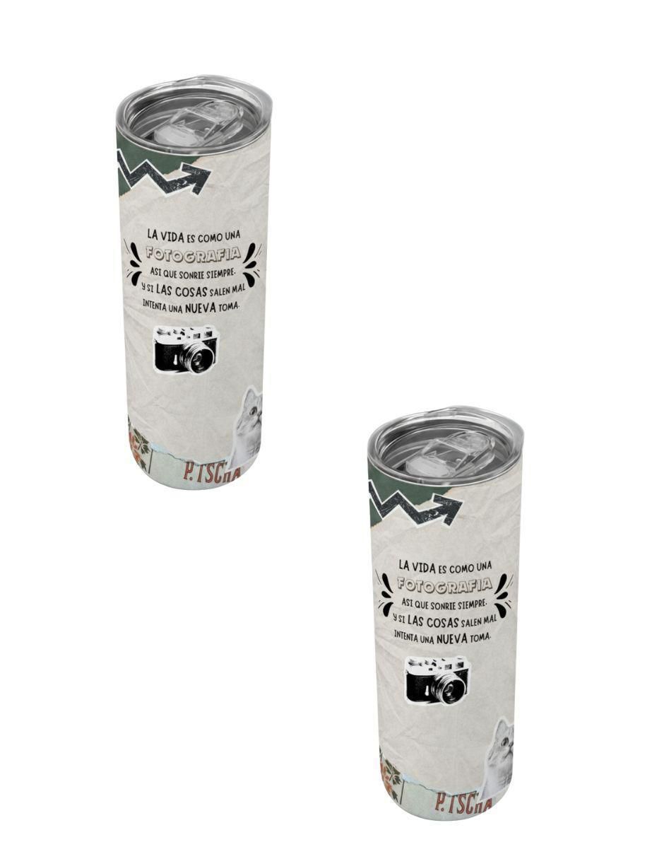 Set termo de acero inoxidable con tapa a presión Set termo de acero inoxidable con tapa a presión