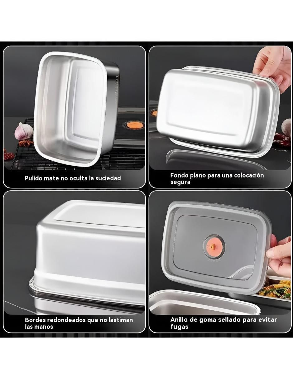Set contenedores de acero inoxidable 4 piezas 2