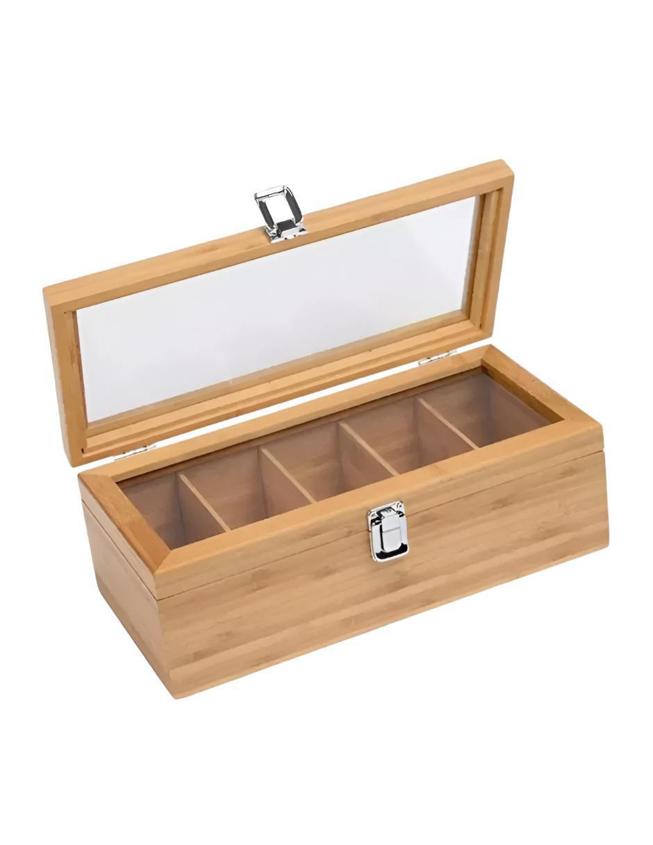Contenedor de té de bambú