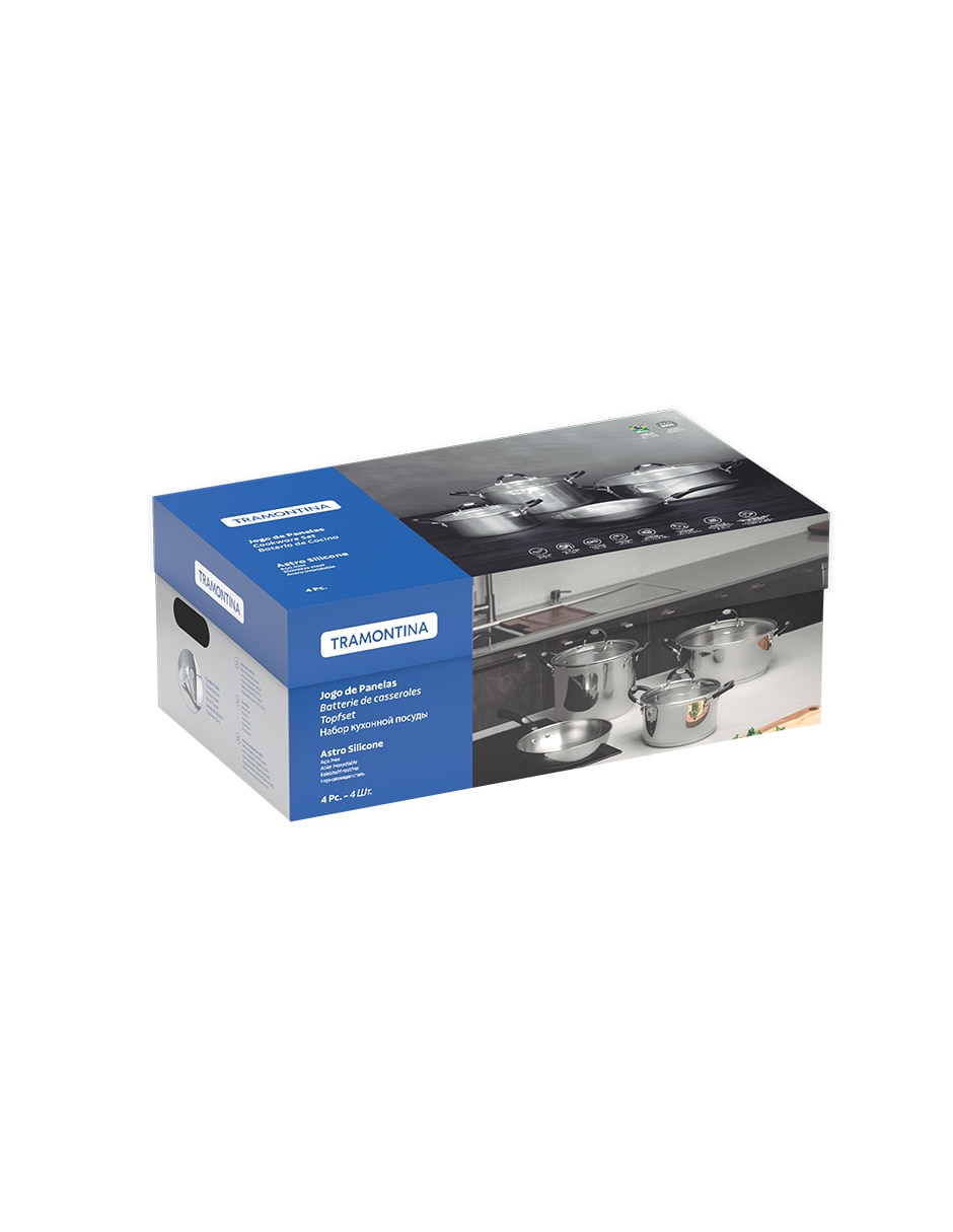 Batería de cocina tramontina 65100010 de acero inoxidable 7 piezas