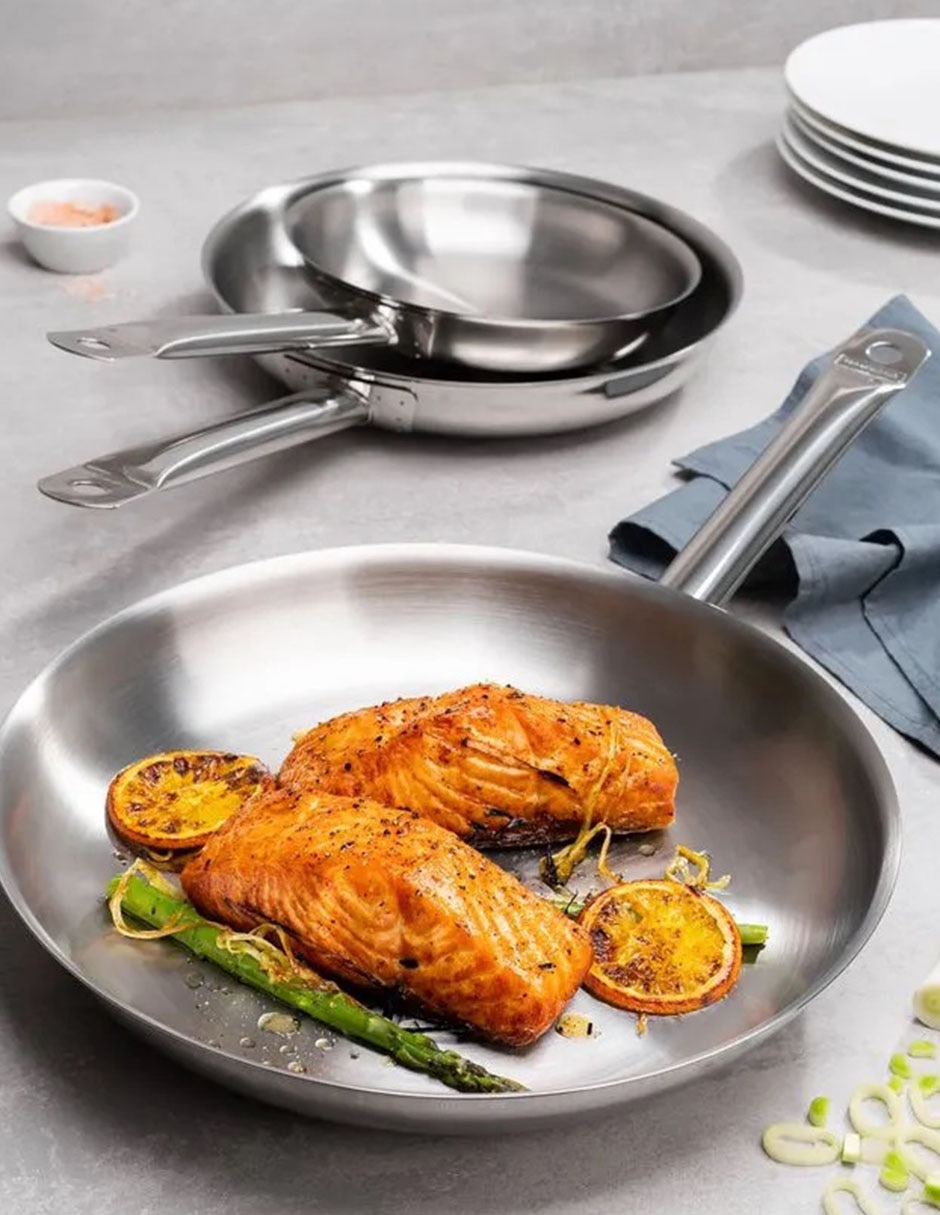 Set de sartenes professional inox  "de" acero inoxidable 2 piezas 3