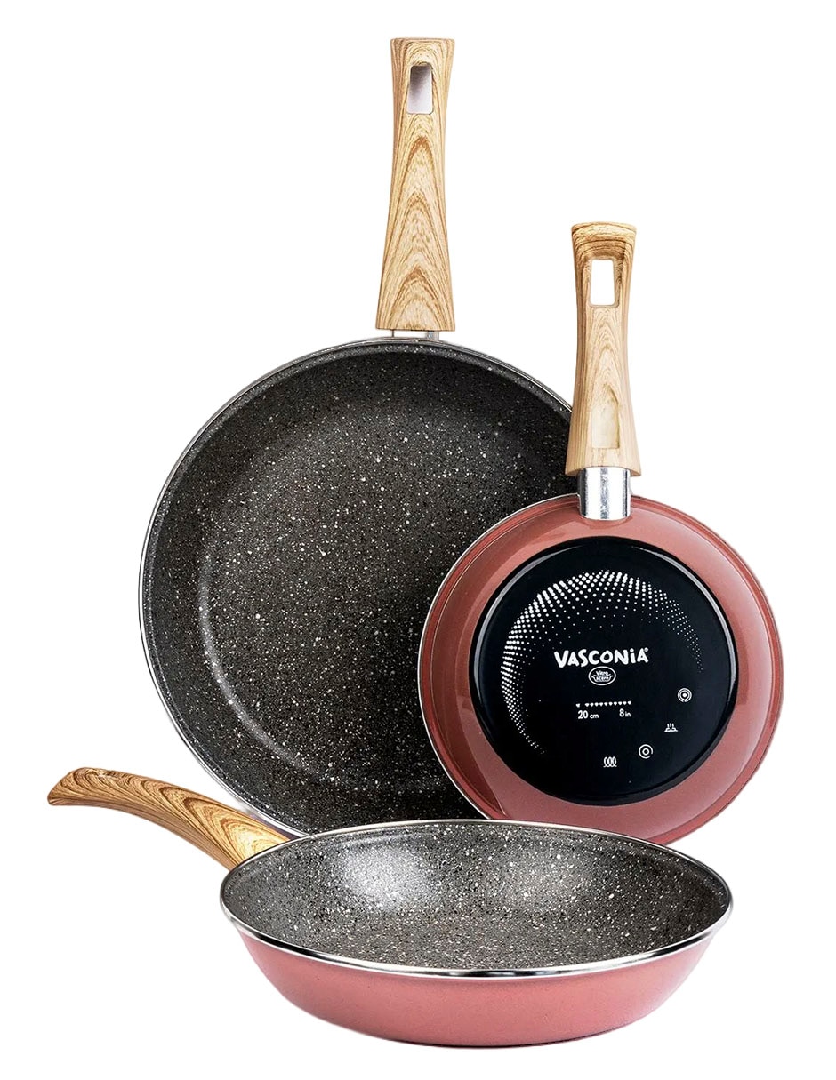 Batería De Cocina Vasconia De Acero Vitrificado Antiadherente Piedra 10 Piezas
