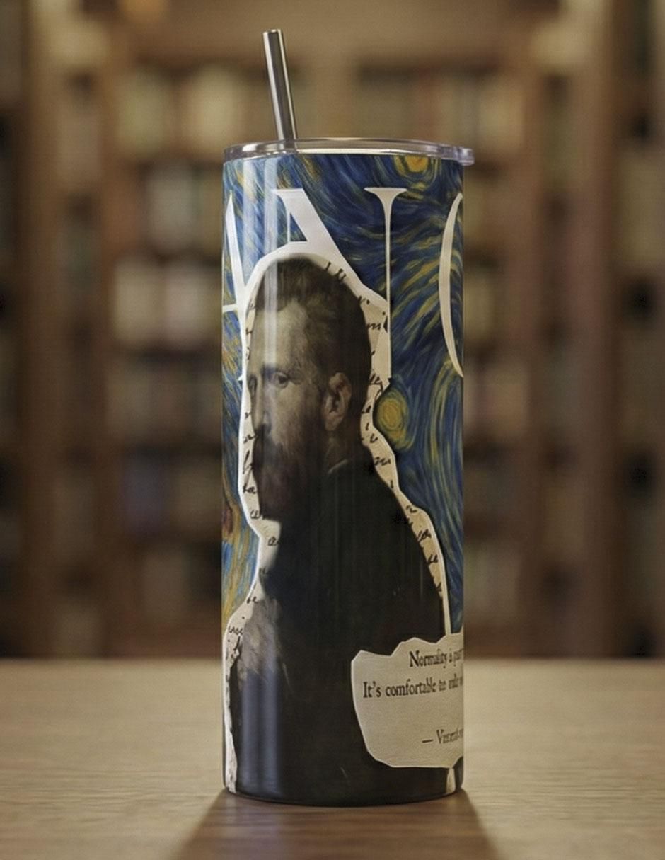 Termo de acero inoxidable Van Gogh con tapa a presión 3