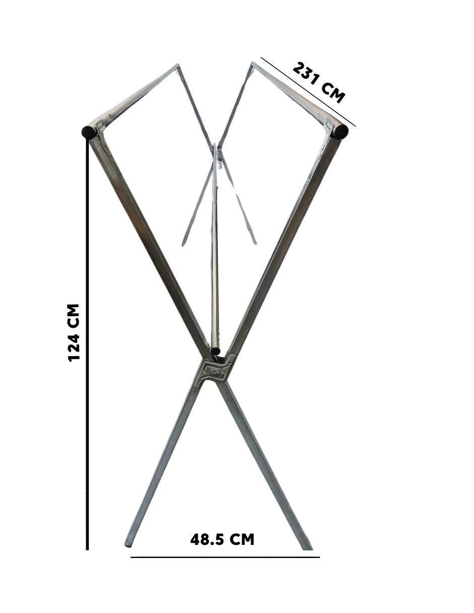 Tendedero plegable de acero inoxidable 6 piezas
