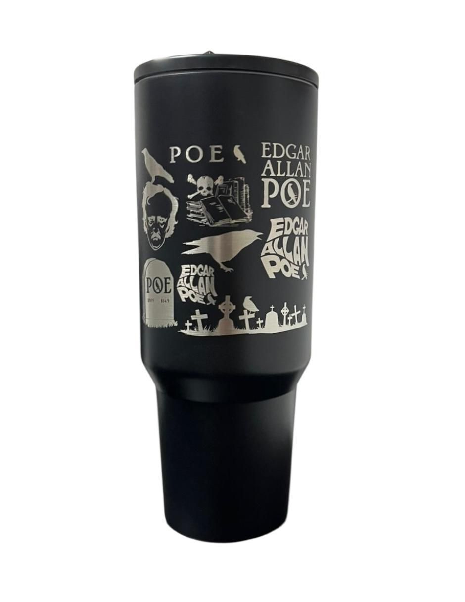 Termo de acero inoxidable Edgar Allan Poe con tapa rosca