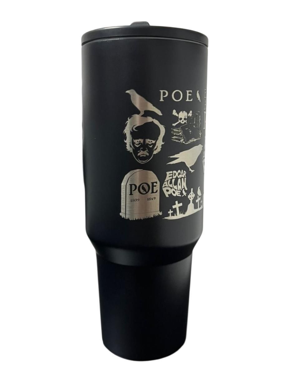 Termo de acero inoxidable Edgar Allan Poe con tapa rosca 4