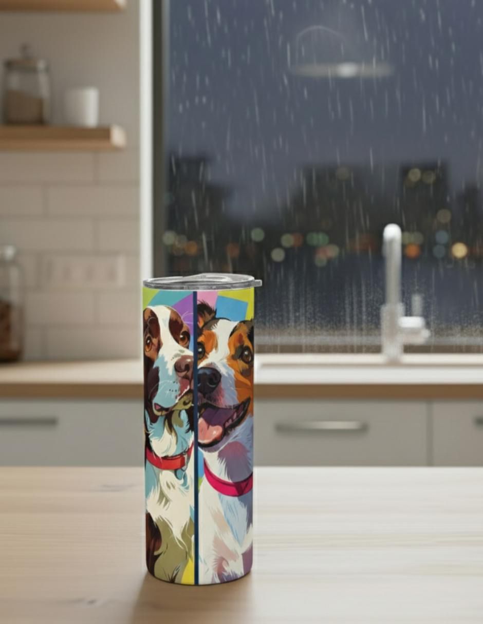 Termo de acero inoxidable Perros con tapa a presión 2