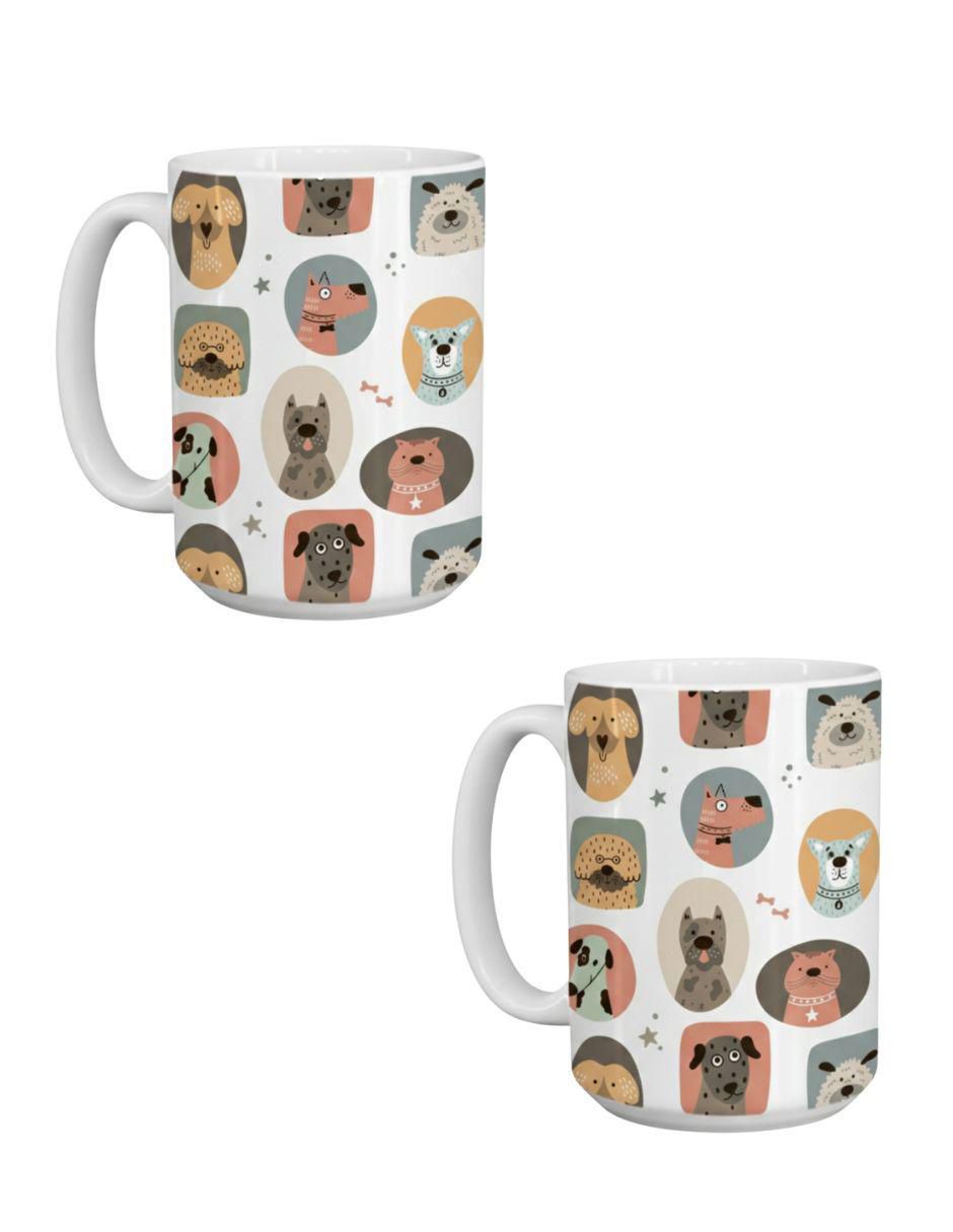 Set de tazas clásicas Ilustracion Perros 2 piezas Set de tazas clásicas Ilustracion Perros 2 piezas