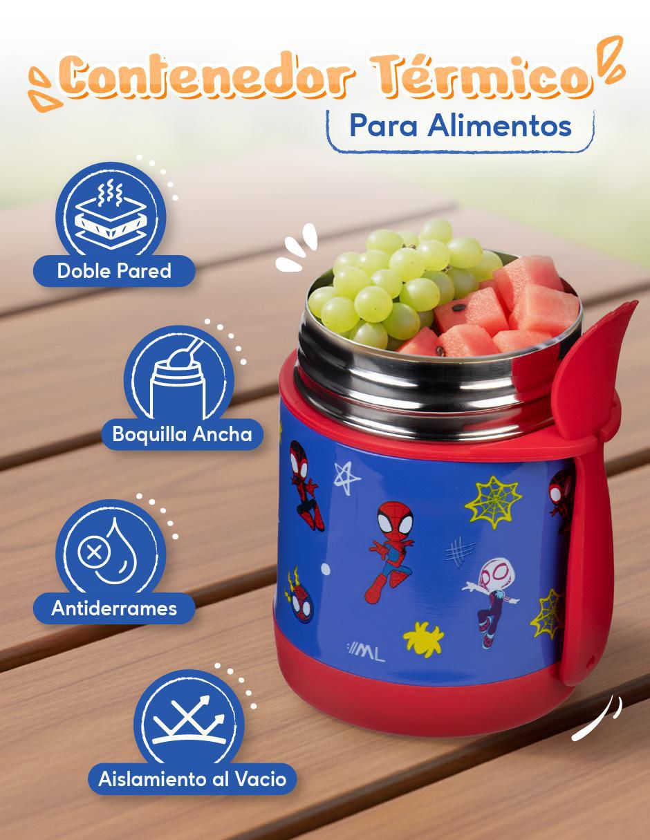 Contenedor Spidey de acero inoxidable 2 piezas Contenedor Spidey de acero inoxidable 2 piezas