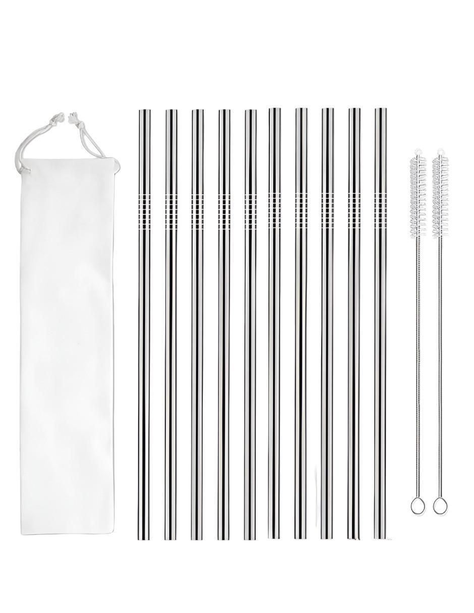 Set popote con limpiador de acero con 12 piezas 1