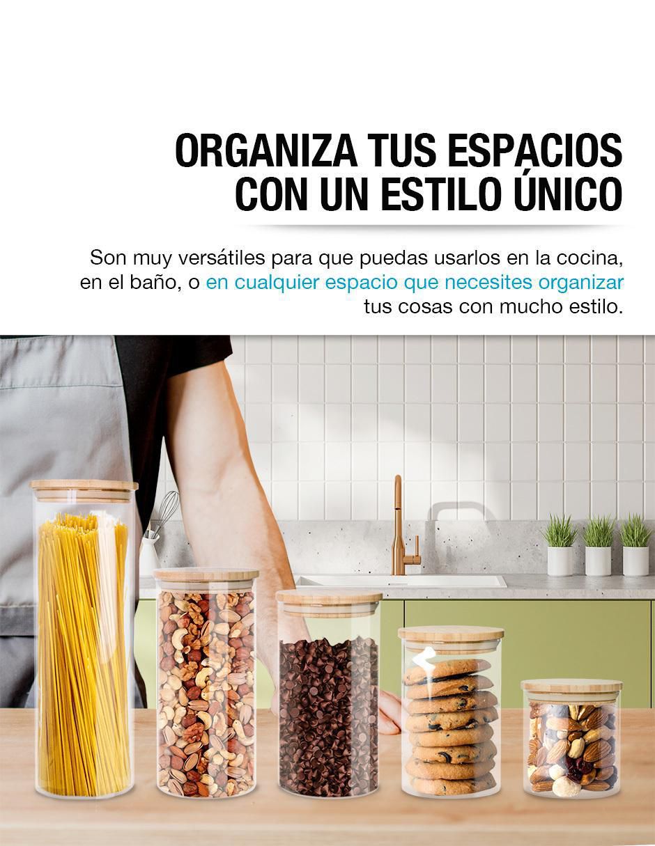 Set contenedores Casa Litus Herméticos de vidrio 5 piezas