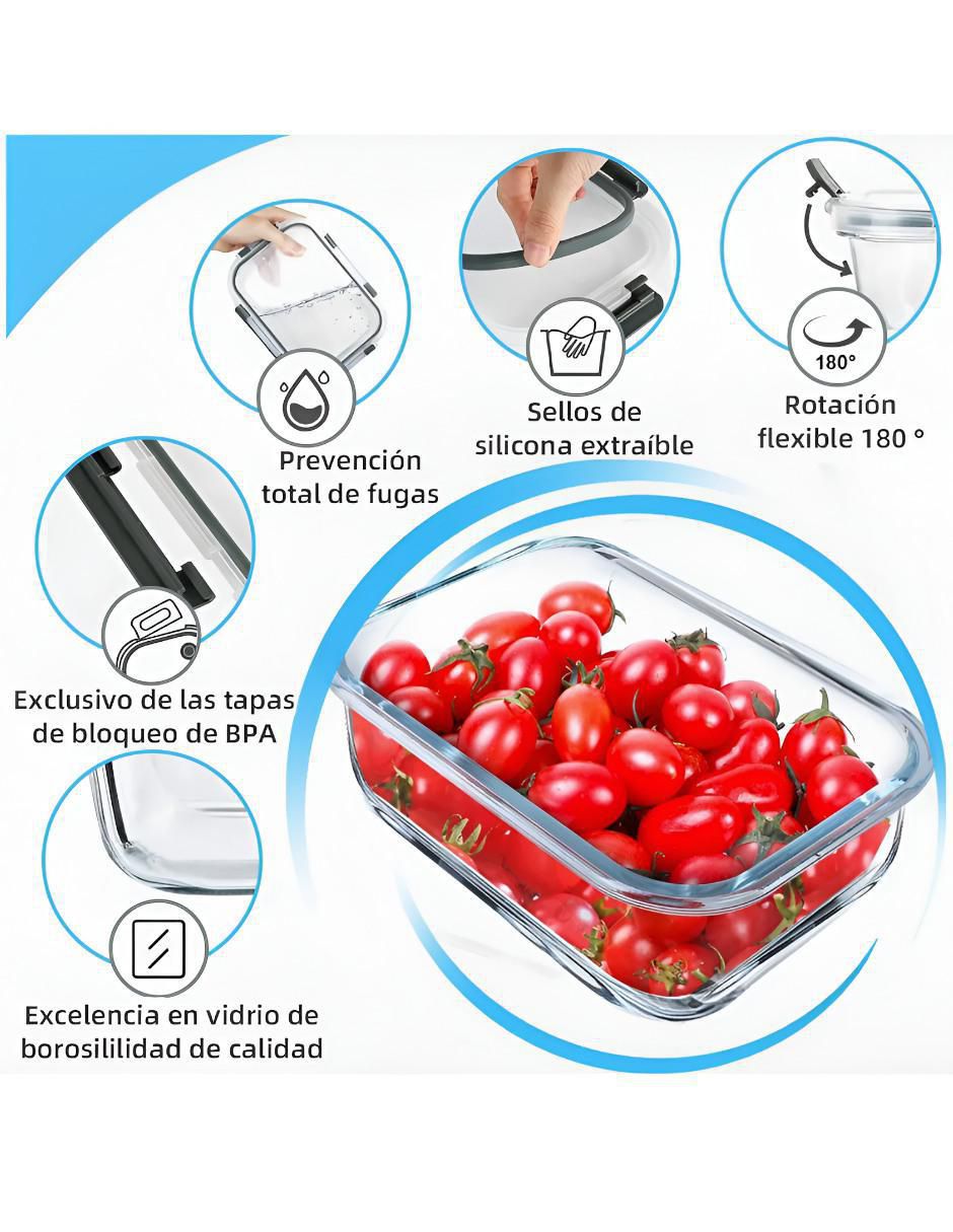 Set contenedores de vidrio 12 piezas Set contenedores de vidrio 12 piezas