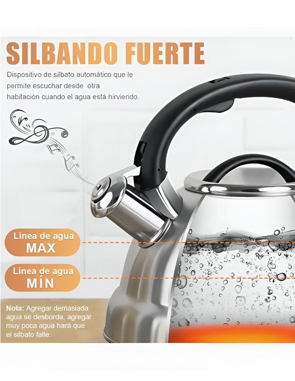 Tetera silbadora Xtellar de acero inoxidable