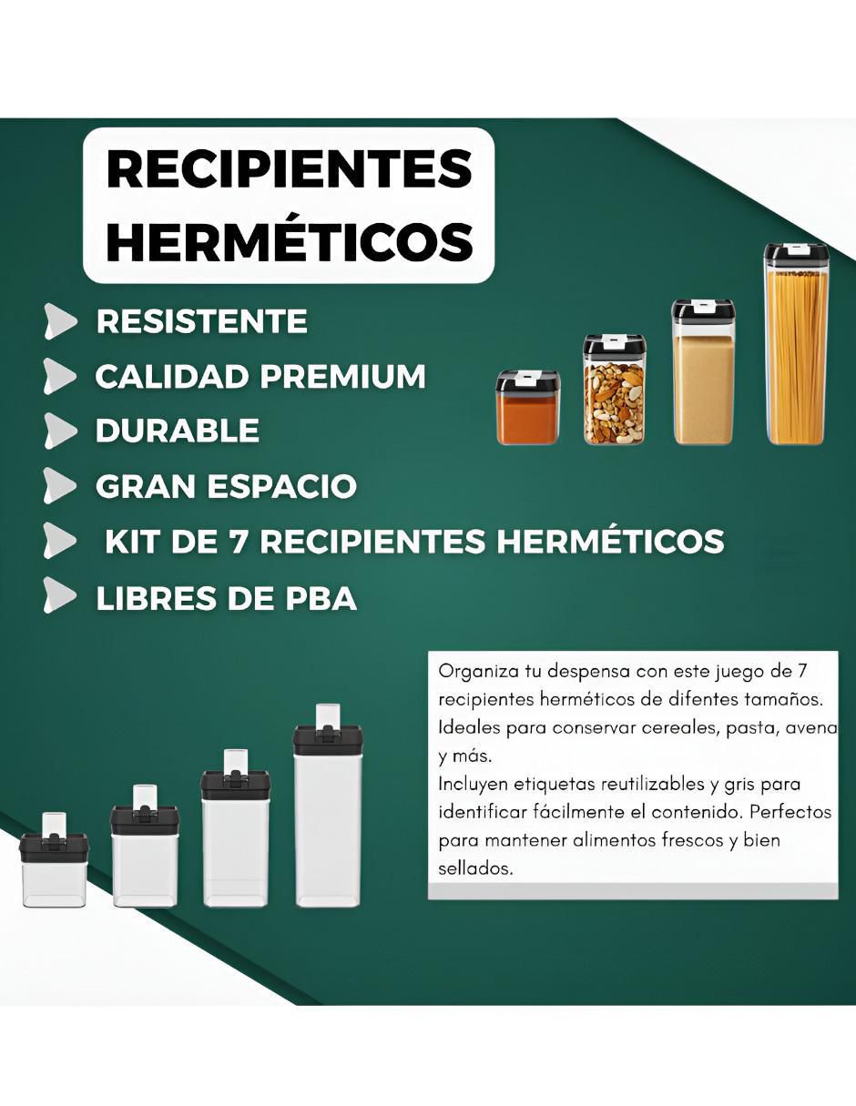 Set contenedores de plástico 7 piezas 2