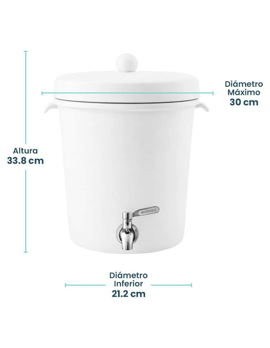 Purificador, dispensador y filtro de agua CERAMICA 8L BLANCO M 18
