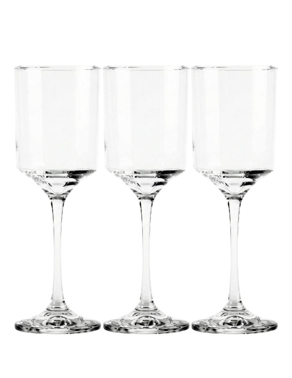 Set de copas para vino Rio de vidrio 3 piezas