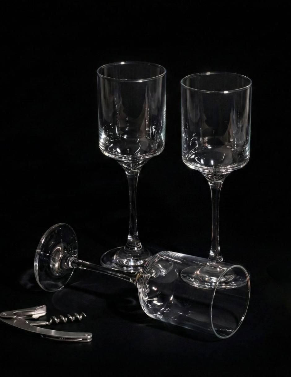 Set de copas para vino Rio de vidrio 3 piezas