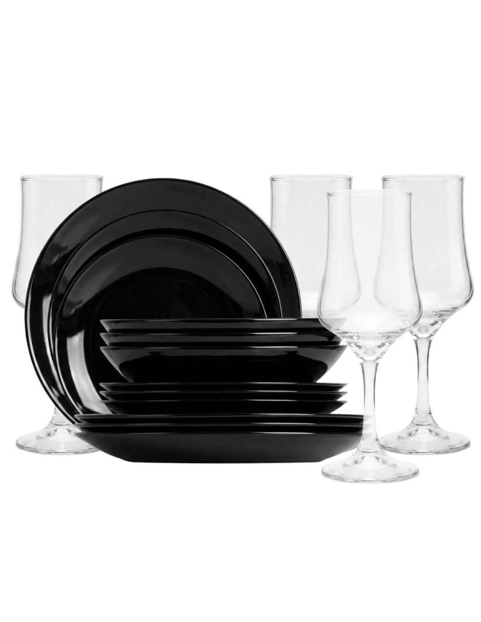 Vajilla cerrada zelie de stoneware para 4 personas