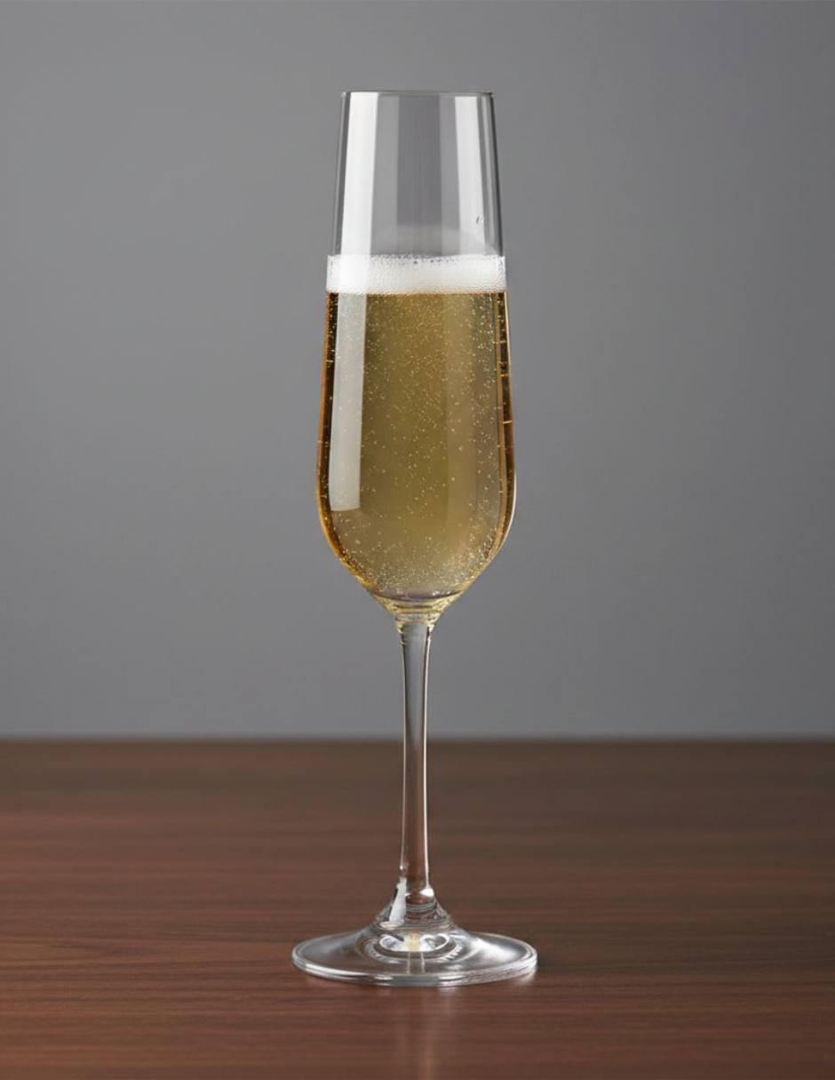 Set de copas para champán de vidrio 6 piezas