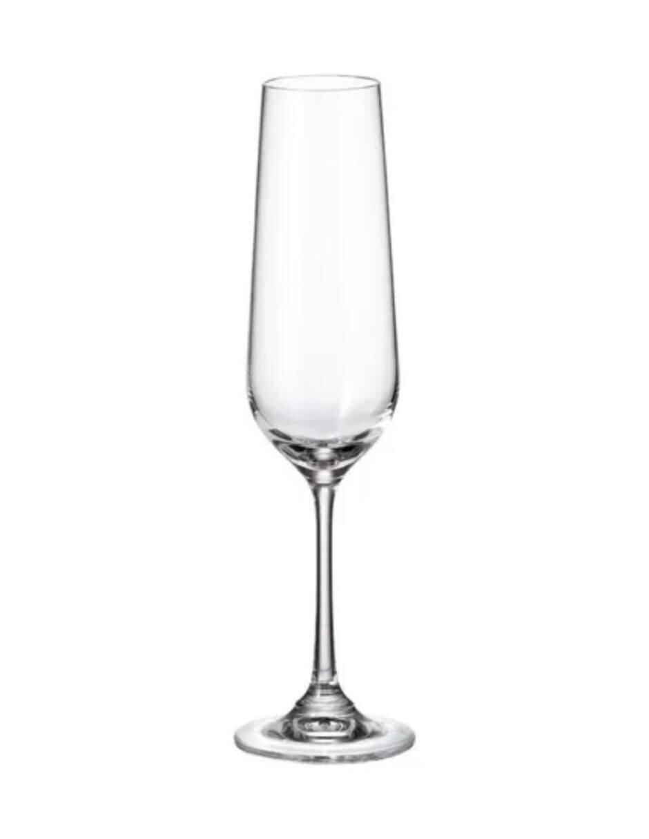 Set de copas para champán de vidrio 6 piezas