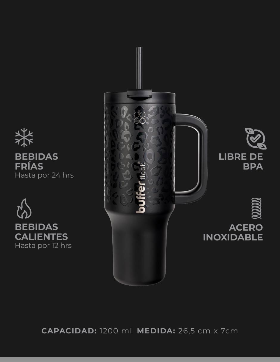 Termo de acero inoxidable con tapa rosca 1200 ml 6