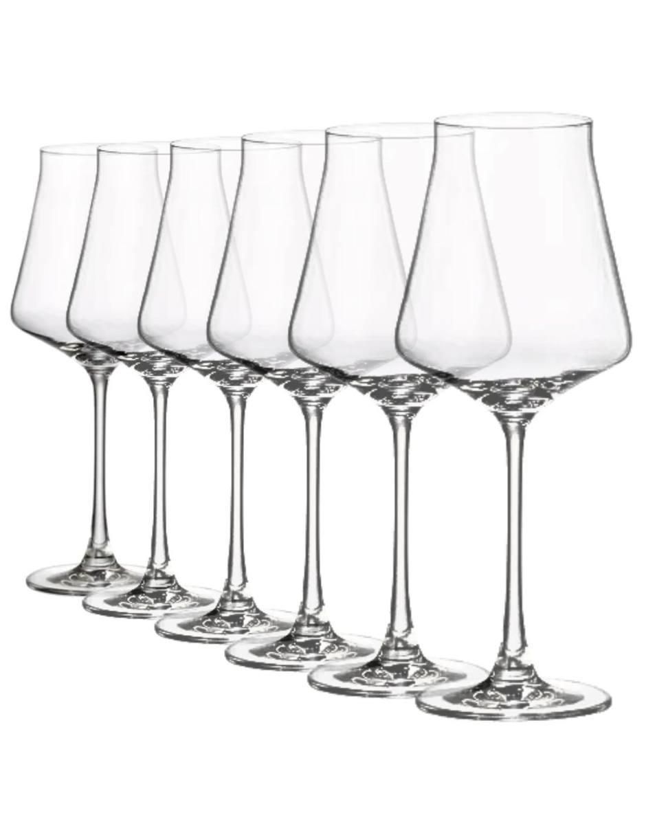 Copa para vino Bohemia de vidrio 6 piezas