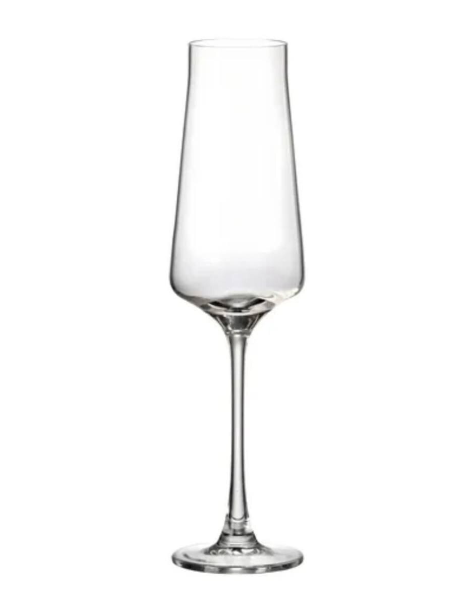 Set de copas para champán de vidrio 6 piezas
