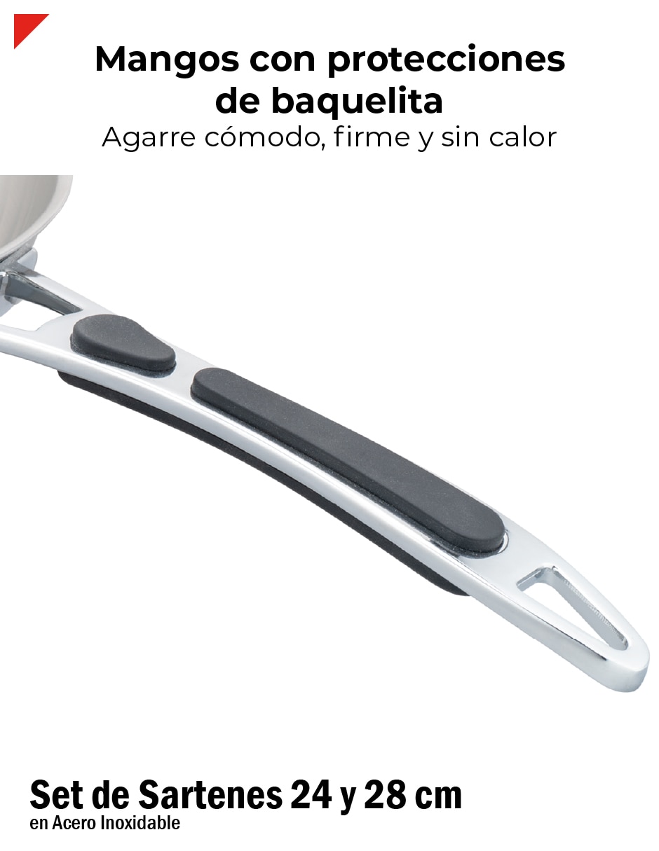 Set sartenes de acero inoxidable 2 piezas 6