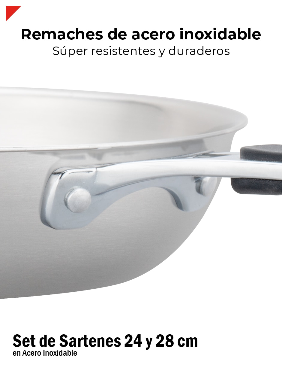 Set sartenes de acero inoxidable 2 piezas 4