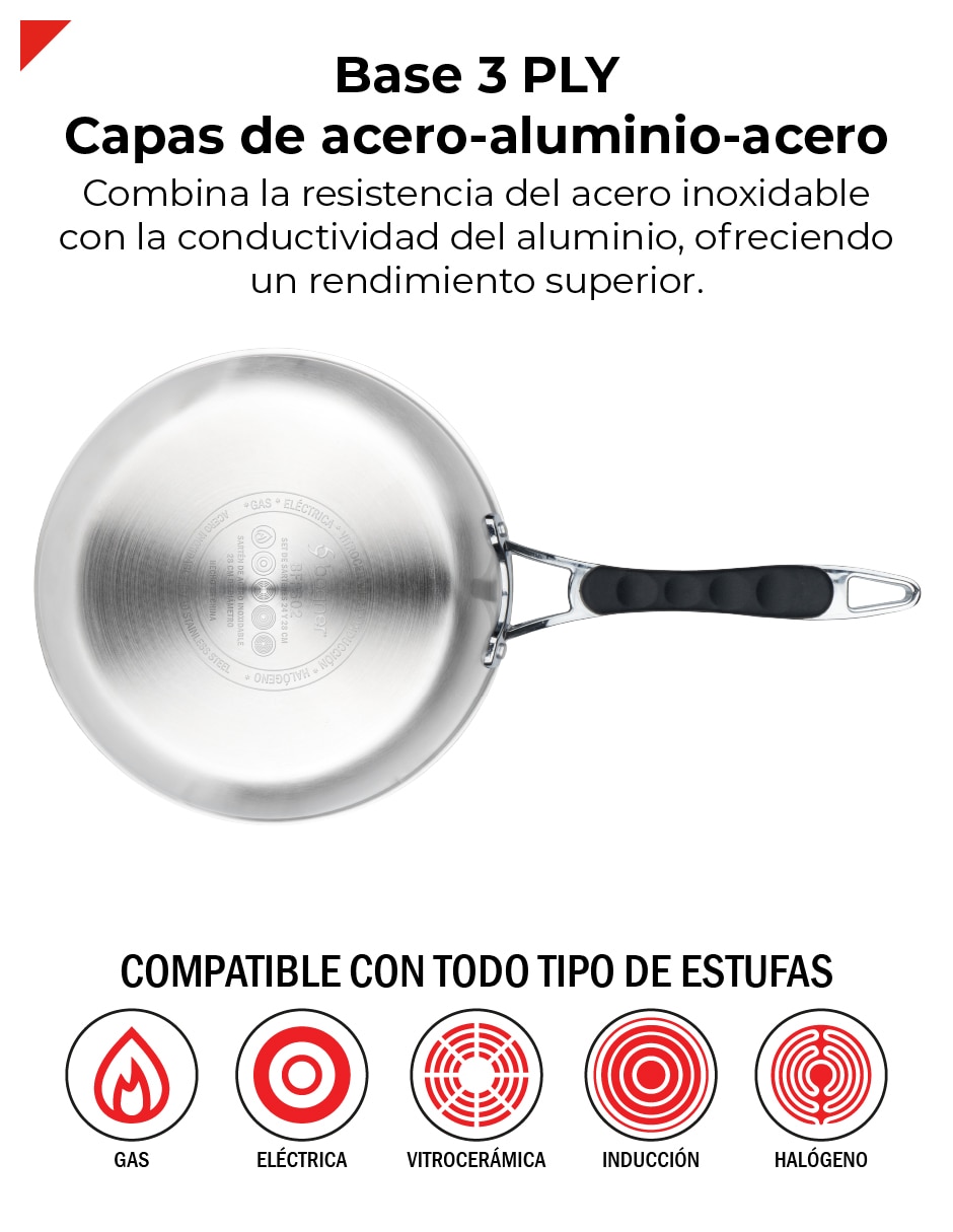 Set sartenes de acero inoxidable 2 piezas 7