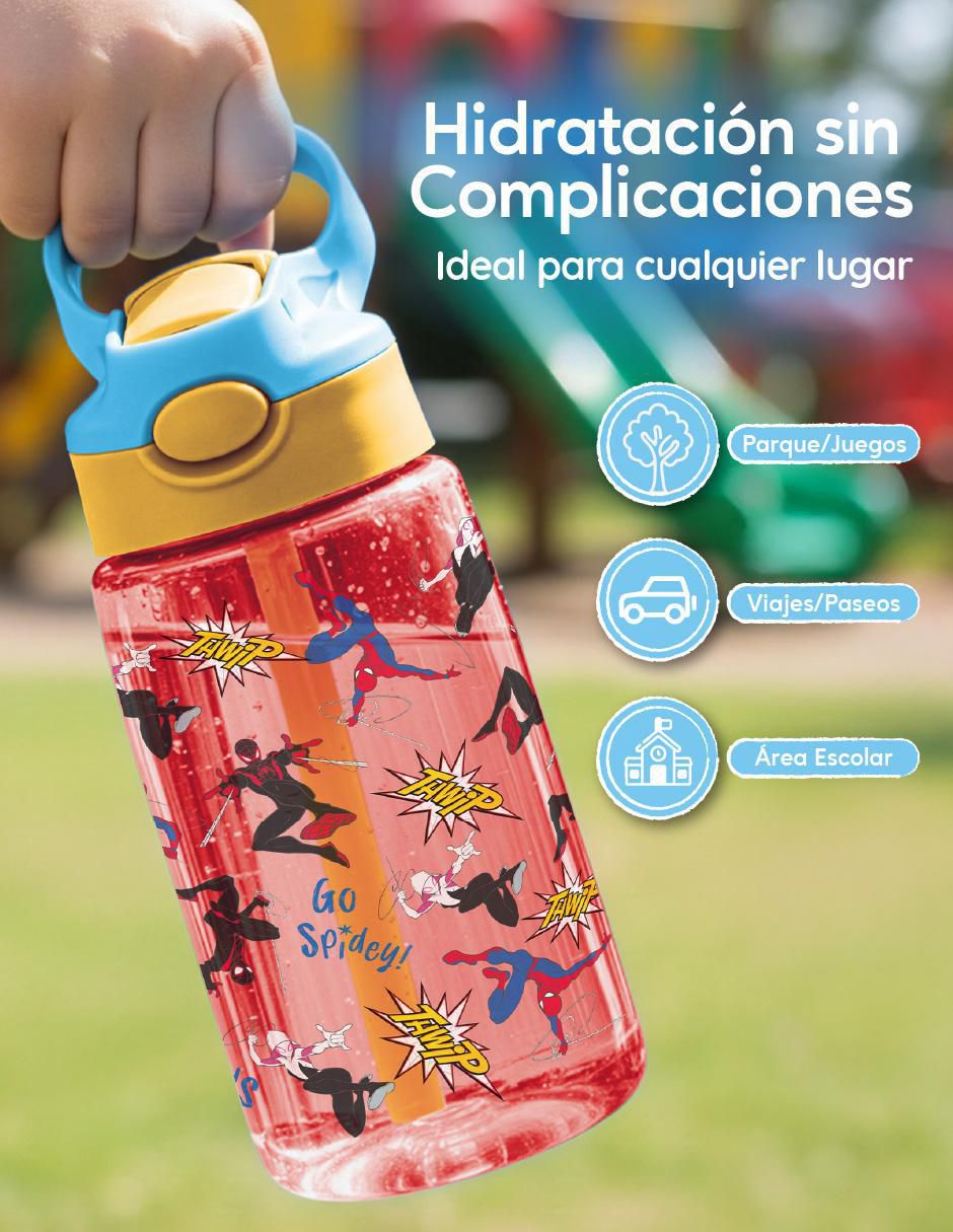 Set botella de agua con tapa a prueba de derrame 450 ml 3