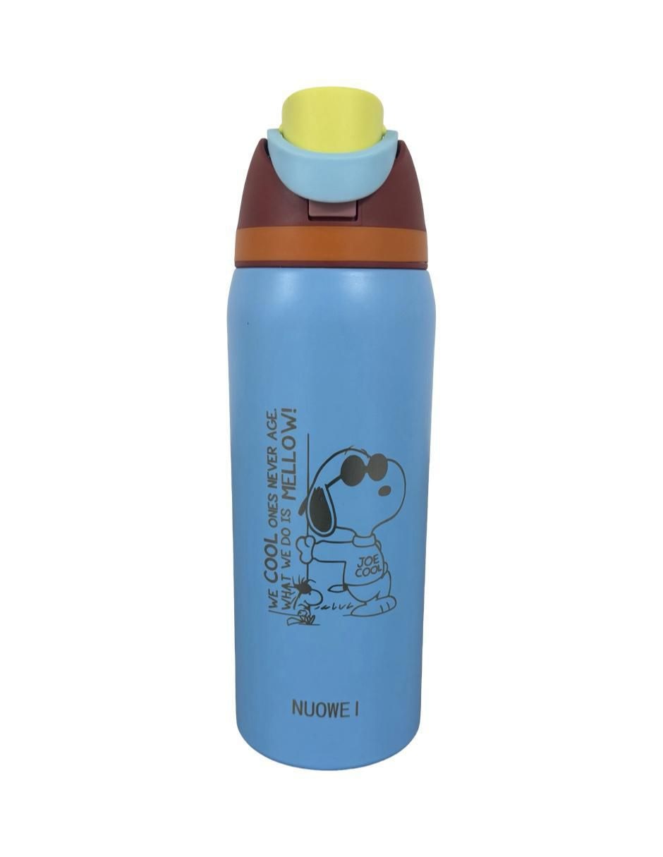 Termo de acero inoxidable Snoopy con tapa push pull Termo de acero inoxidable Snoopy con tapa push pull