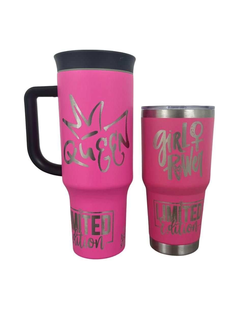 Set termo de acero inoxidable Power Girls con tapa rosca Set termo de acero inoxidable Power Girls con tapa rosca