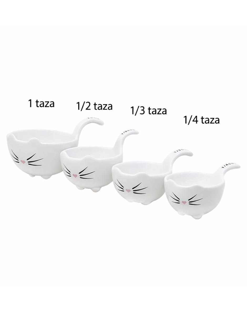 Set de tazas medidoras Ideen Cocina Gato 4 piezas