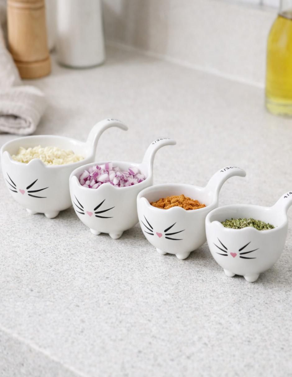 Set de tazas medidoras Ideen Cocina Gato 4 piezas