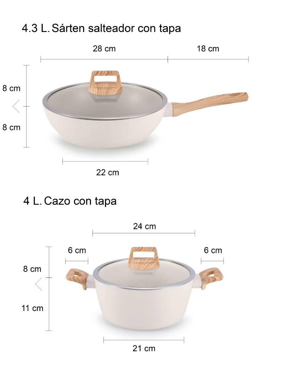 Batería de cocina U Shop Mexico US-307 antiadherente cerámica 12 piezas