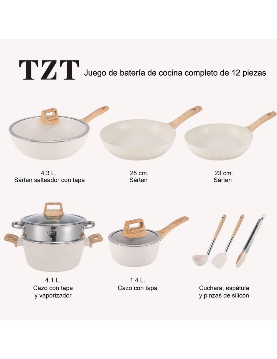 Batería de cocina U Shop Mexico US-307 antiadherente cerámica 12 piezas