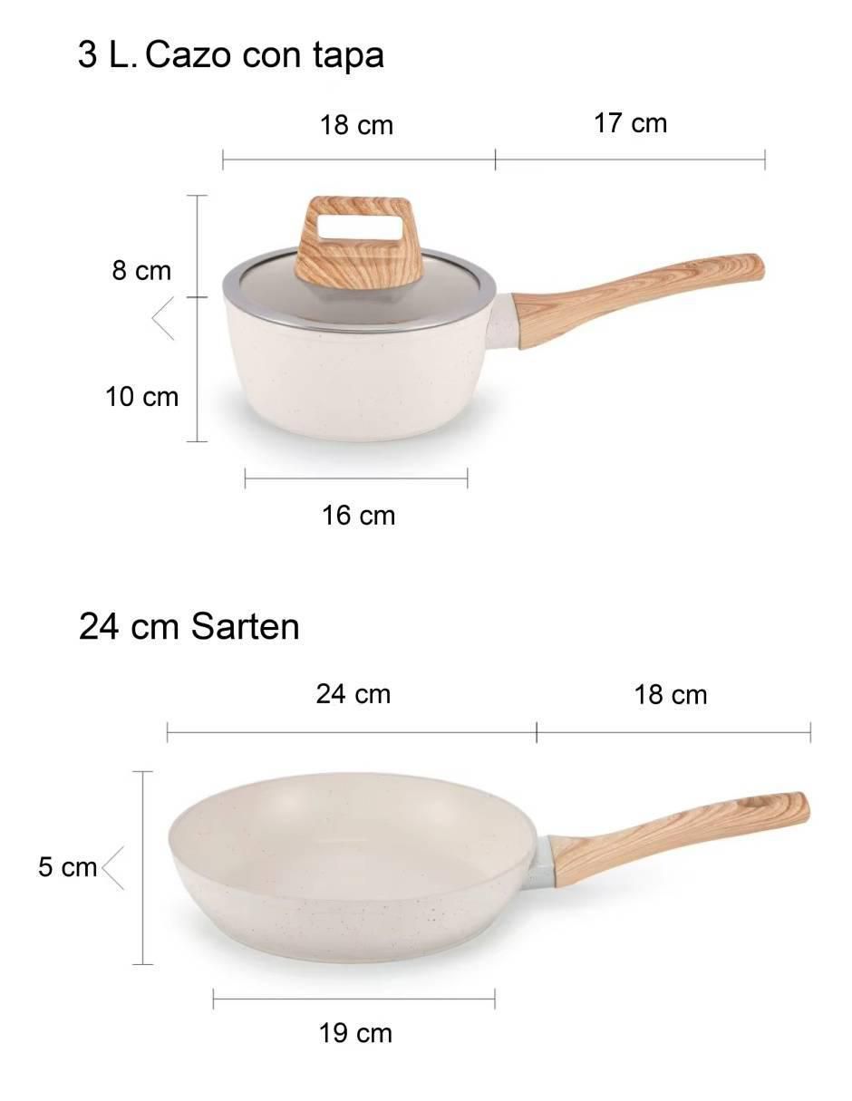 Batería de cocina U Shop Mexico US-307 antiadherente cerámica 12 piezas