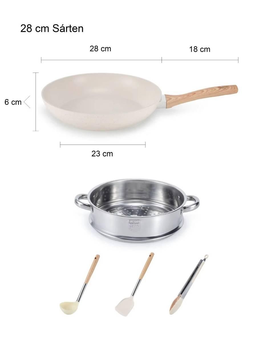 Batería de cocina U Shop Mexico US-307 antiadherente cerámica 12 piezas