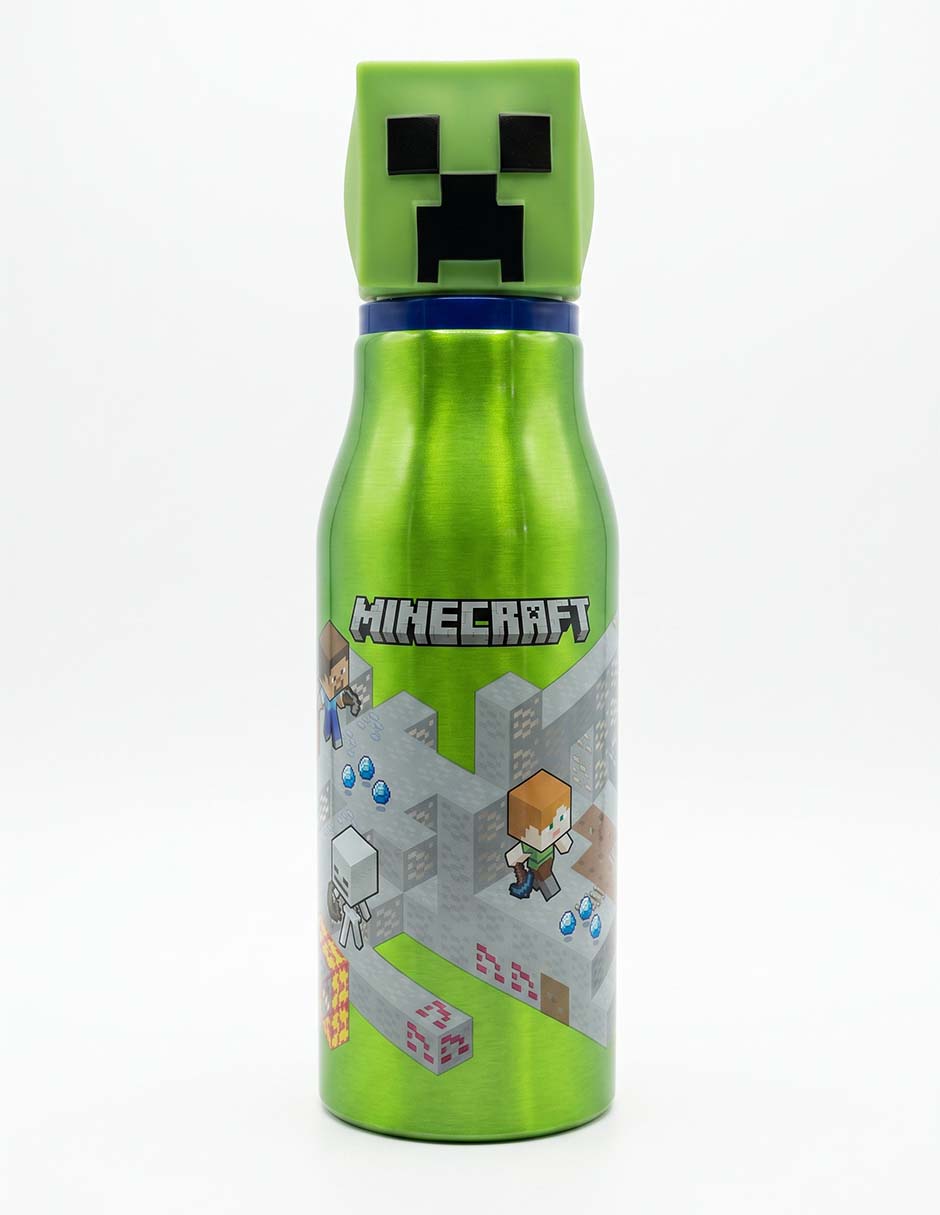 Termo minecraft con tapa rosca 600 ml 1