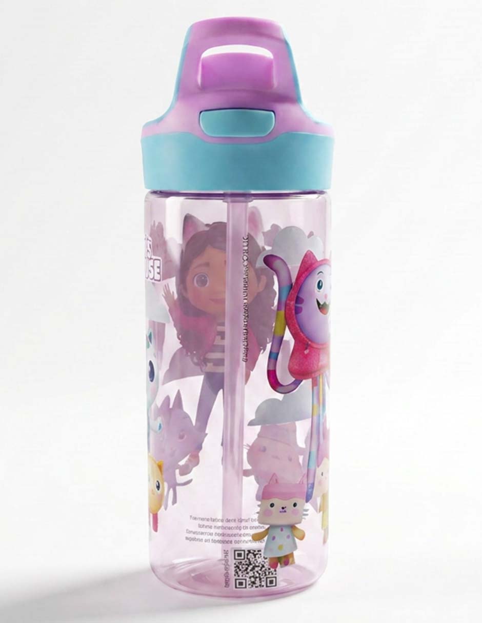 Botella de agua de plástico Gabby´s Dollhouse con tapa rosca 621 ml 2
